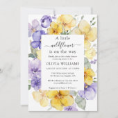 Lavender Wild Blume Meadow Yellow Baby Dusche Einladung (Vorderseite)