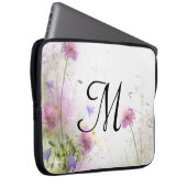 Lavender Wild Blume Monogram 15" Notebook-Case Laptopschutzhülle (Vorne Rechts)