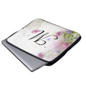 Lavender Wild Blume Monogram 15" Notebook-Case Laptopschutzhülle (Vorne Knopf)
