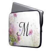 Lavender Wild Blume Monogram 15" Notebook-Case Laptopschutzhülle (Vorderseite Links)