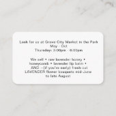 Lavender Wildblume Bio Honey Apiary Hive Mitteilungskarte (Rückseite)