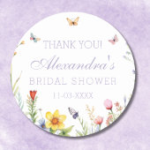 Lavender Wildblume Boho Brautparty Vielen Dank Runder Aufkleber