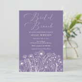 Lavender Wildblume Boho Bridal Brunch Dusche Einladung (Stehend Vorderseite)