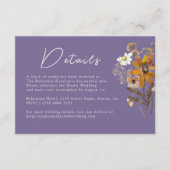 Lavender Wildblume Boho Wedding Details Begleitkarte (Vorderseite)