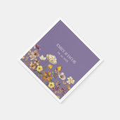 Lavender Wildblume Boho Wedding Napkins Serviette (Ecke)