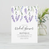 Lavender Wildblume Brautparty Einladung (Stehend Vorderseite)