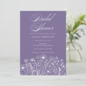 Lavender Wildblume Brautparty Einladung (Stehend Vorderseite)