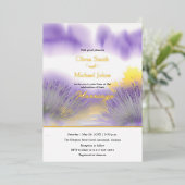 Lavender Wildblume Hochzeit Einladung (Stehend vorne)