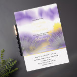 Lavender Wildblume Hochzeit Einladung<br><div class="desc">Lavendel Wildblume Wasserfarbene Blütenfolie Goldmedaille Elegante Hochzeit Einladung</div>