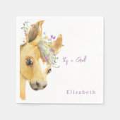 Lavender Wildblume Pony Baby Showcocktail Serviette (Vorderseite)