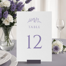 Lavender Wildblume Wedding Tischnummer