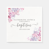 Lavender Wildblumen Blumentaufen Christening Serviette (Vorderseite)