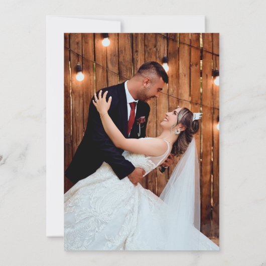 Lavender Wildblumen Hochzeit Foto Dankeskarte (Rückseite)