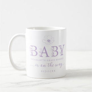 Lavender Wildflower Baby Announcement Coffee Mug Kaffeetasse