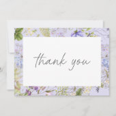 Lavender Wildflower Garden Romantic Wedding Dankeskarte (Vorderseite)