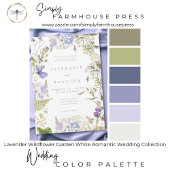 Lavender Wildflower Garden White Romantic Wedding Einladung