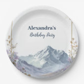 Lavender Wildflower Mountain Birthday Pappteller (Vorderseite)