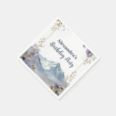 Lavender Wildflower Mountain Birthday Serviette (Ecke)