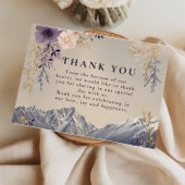 Lavender Wildflower Mountain Wedding Dankeskarte