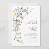Lavender Wildflower Spray Refined Wedding Einladung (Vorderseite)