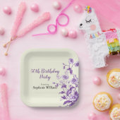 Lavender Wildflower Women's 50th Birthday Party Pappteller (Party)