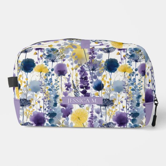 Lavender Wildflowers Floral Personalized  Waschbeutel (Vorderseite)