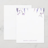 Lavender Wildflowers Personalized Stationery (Vorne/Hinten)