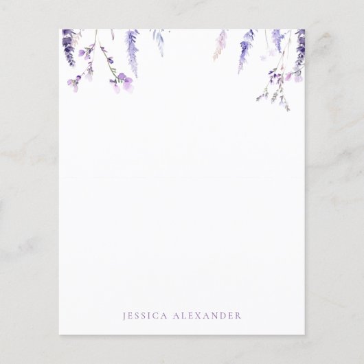 Lavender Wildflowers Personalized Stationery (Vorderseite)