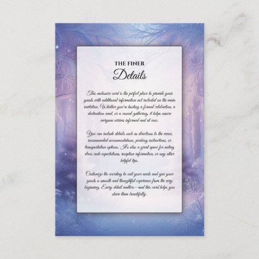 Lavender Winter Snowfall Serenade Begleitkarte (Vorderseite)