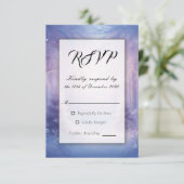 Lavender Winter Snowfall Serenade RSVP Karte (Stehend Vorderseite)