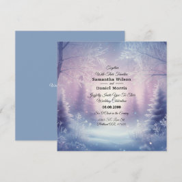 Lavender Winter Snowfall Serenade Wedding Einladung