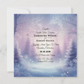Lavender Winter Snowfall Serenade Wedding Einladung (Vorderseite)