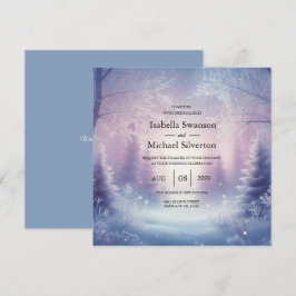 Lavender Winter Snowfall Serenade Wedding Einladung