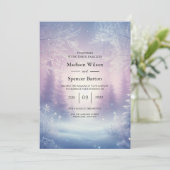 Lavender Winter Snowfall Serenade Wedding Einladung (Stehend Vorderseite)