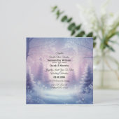 Lavender Winter Snowfall Serenade Wedding Einladung (Stehend Vorderseite)