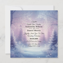 Lavender Winter Snowfall Serenade Wedding Einladung