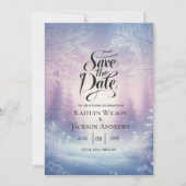 Lavender Winter Snowfall Serenade Wedding Save The Date (Vorderseite)
