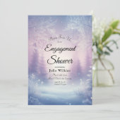 Lavender Winter Snowfall Verlobung Dusche Einladung (Stehend Vorderseite)