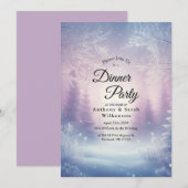 Lavender Winter Snowfall Zuhause Dinner Party Einladung (Vorne/Hinten)