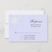 Lavender Winter Snowflake Wedding RSVP Karte (Vorderseite)