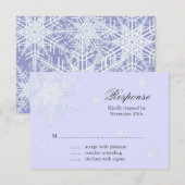 Lavender Winter Snowflake Wedding RSVP Karte (Vorne/Hinten)