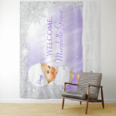 Lavender Winter Wonderland Babydusche Hintergrund Wandteppich (Beispiel)