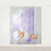 Lavender Winter Wonderland Babydusche Hintergrund Wandteppich (Vorderseite)