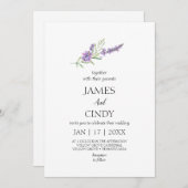 Lavender WishWedding Einladung (Vorne/Hinten)