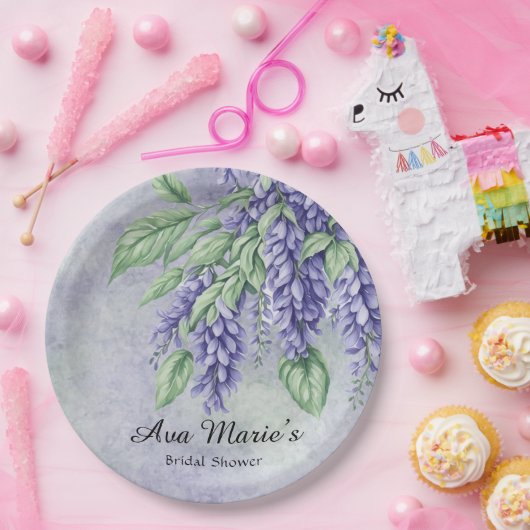 Lavender Wisteria Blume Marbella Brautparty Pappteller (Party)