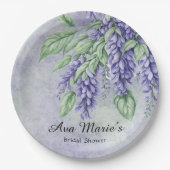 Lavender Wisteria Blume Marbella Brautparty Pappteller (Vorderseite)