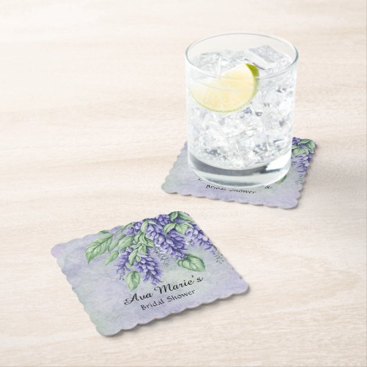 Lavender Wisteria Blume Marbella Brautparty Untersetzer (Vor Ort)