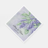 Lavender Wisteria Blume Marble Wedding Serviette (Ecke)