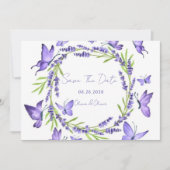 Lavender Wisteria & Butterfliegen Save the Date (Vorderseite)