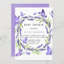 Lavender & Wisteria Butterflies Girl Baby Dusche
